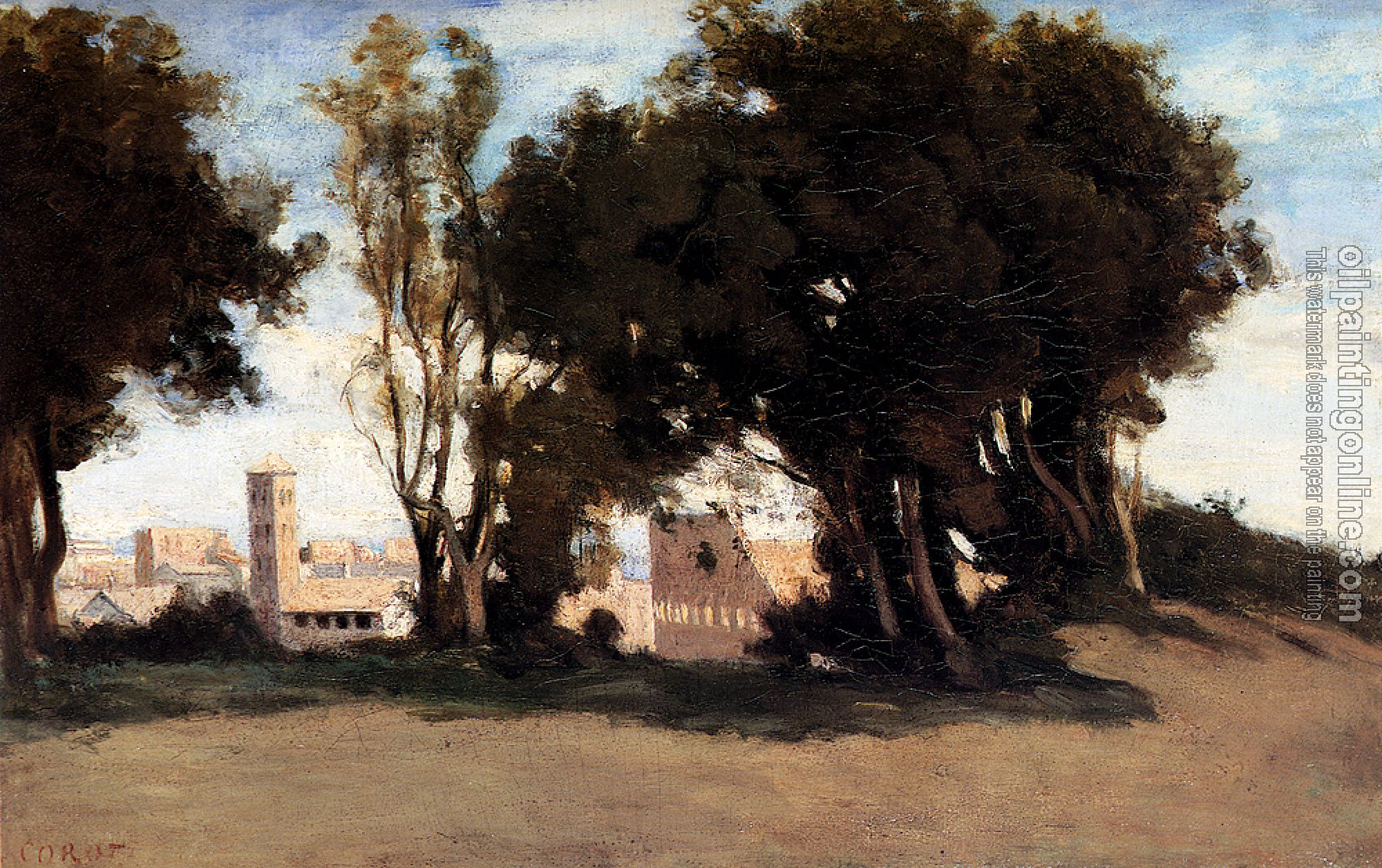 Corot, Jean-Baptiste-Camille - Rome, Le Colisee Vu Des Jardins Farnese
